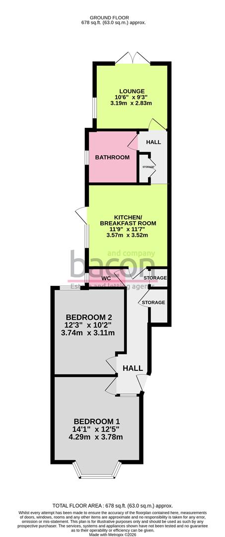 Floor Plan | Flat - Garden | Canterbury Road, Worthing, BN13 | Sold - Subject to Contract